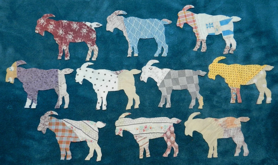 ¡¡10 COLCHAS CORTADORAS ANTIGUAS PRIMITIVAS CABRAS!! ¡¡LINDO!! Scrapbooking! Apliques! Foto 1 de 1