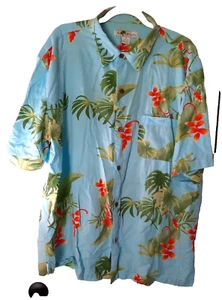 Joe Marlin Hawaiian Shirt Men's XXL 2XL Button Up Tropical Floral Aloha Vacation - Picture 1 of 8