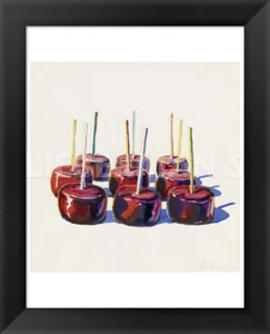 FRAMED ART - Nine Jelly Apples, 1964 by Wayne Thiebaud Print Black Frame 13x16 - Picture 1 of 1