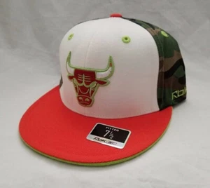 Chicago Bulls NBA 3D Embroidered Multicolor/camouflage Hat Fitted Cap - Picture 1 of 5
