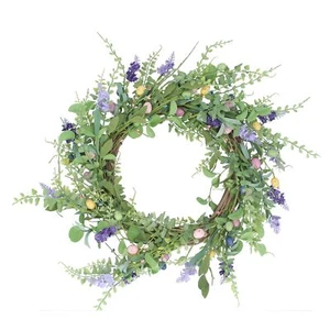 Gisela Graham Floral and Speckled Egg Decorative Easter Wreath Home Accessory - Picture 1 of 1