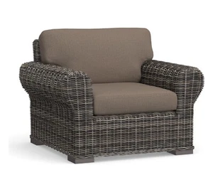 Funda de cojín para sillón Pottery Barn Huntington con brazo enrollable, sombrilla pizarra - Imagen 1 de 3