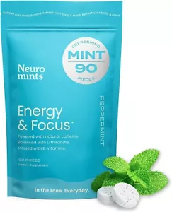NeuroGum Energy Caffeine Mints (90 Pieces) - Sugar Free Focus Supplement - Picture 1 of 9