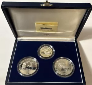 1992 Monnaie DE Paris - 100 Francs & 5 Francs - 3 Coin Proof Set ~ 90% Silver - Picture 1 of 8