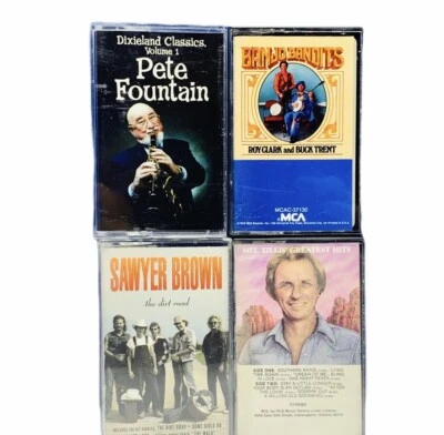Cassette tapes music hit song vtg mix lot 4 Sawyer Brown Banjo Bandit Mel Tillis - Image 1 of 3