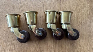 4er Set Antik Stil Messing & Keramik Rollen. 30mm Rad. 72 mm hoch. - Bild 1 von 6