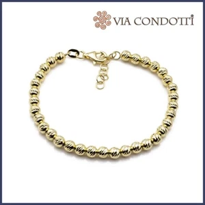 Armband vergoldet 925 Silber mit Diamantkugeln längenverstellbar - Bild 1 von 7