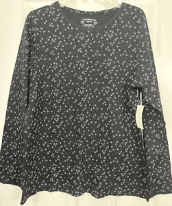 Sleepwear top. Size Large black floral by Croft&Barrow