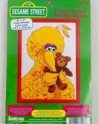 Janlynn 68-16 Friends Forever Cross Stitch Kit Big Bird & Radar Bear Sesame St - Image 1 of 4