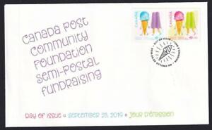 Canada 2019 limited edition FDC 'Frozen Treats' Community Foundation, bk stamps