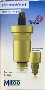 MITCO B157-7M PRIMOVENT 1/8 OR 1/4 AIR VENT / AIR BLEEDER FOR HYDRONIC SYSTEM - Picture 1 of 3