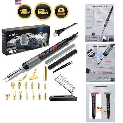 3D Printer Tool Kit Smoothing Soldering Iron Set 80W Adjustable Temp - Image 1 of 4