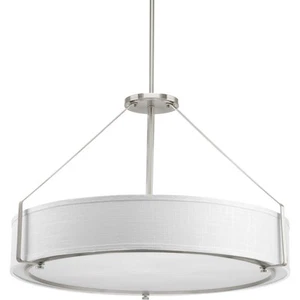 Progress Lighting P5021 Nickel Ratio 6-Light 30"W Drum Chandelier - Picture 1 of 8