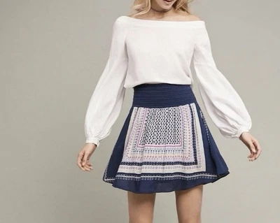 Blusa Floreat for Anthropologie Manga Poeta Crema Hombro Descubierto - Talla 8 Foto 1 de 4