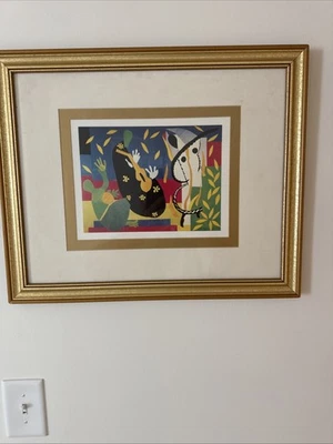 亨利·马蒂斯 - 国王的悲伤 - 1952 年带框签名和日期 — 第 1/4 张图片