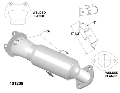 Front Left Catalytic Converter for 2015-2018 Ram ProMaster 2500 3.6L V6 FLEX DOH - Изображение 1 из 2