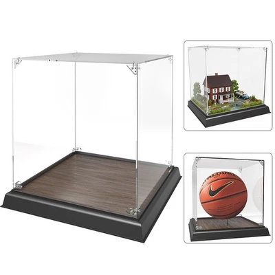 Evemodel  Acrylic Storage Display Box Dustproof with 30cm Square Wood Base - Image 1 of 4