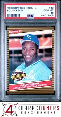 1986 DONRUSS HIGHLIGHTS #43 BO JACKSON RC ROYALS PSA 10 - Image 1 of 2