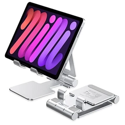 Tablet Stand,  Adjustable & Foldable Aluminium Desktop iPad Stand,Compatible  - Image 1 of 4