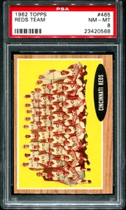 1962 Topps #465 REDS TEAM Cincinnati Reds PSA 8 NM-MT HIGH END! - Bild 1 von 2