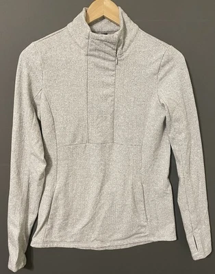 Pullover para mujer Kyodan gris claro espiga exterior media cremallera talla pequeña S Foto 1 de 3