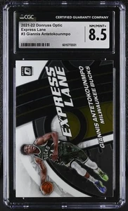 2021-22 Donruss Optic Giannis Antetokounmpo #3 Express Lane Basketball CGC 8.5 - Picture 1 of 2