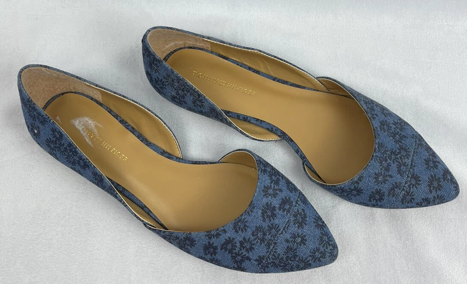 Tommy Hilfiger Mujer Naria 3 Floral Denim D’Orsay Ballet Sin Cordones Planos Azul 6.5 Foto 1 de 3