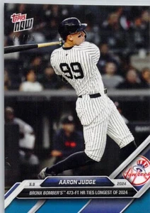 2024 Topps Now 694 Aaron Judge 473 FT HR Ties Longest 2024-21/49-Free Shipping! - Picture 1 of 2