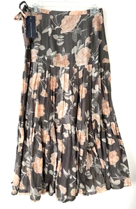 $178 Falda French Connection Talla 4 Larga Floral Gris Falda Envolvente NUEVA - Imagen 1 de 8
