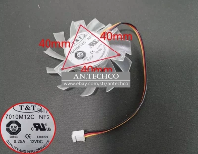 T&T 7010M12C NF2 DC12V 0.25A 6.5cm graphics card 3-wire cooling fan - Image 1 of 4