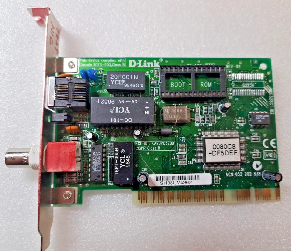 Tarjeta de interfaz de red D-Link 10 Mbps Combo Ethernet PCI Adaptador Foto 1 de 3