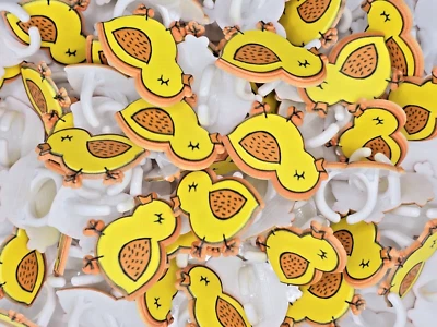 Lote De 82 Anillos Cupcakes Pollito Amarillo Pascua Primavera Postre Toppers Plástico Nuevo Foto 1 de 4