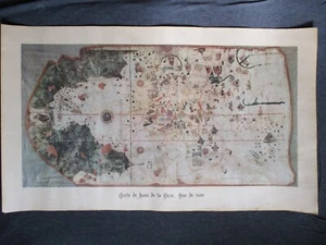 Juan de la Cosa map year 1500 discoverer of America (vintage copy) - Picture 1 of 12