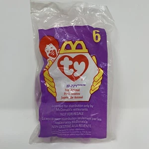 Ty Teenie Beanie Baby HAPPY THE HIPPO #6 McDonalds vintage 1998 new - Foto 1 di 2