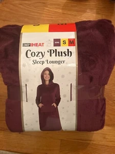 32 Degrees New Women's Size S/M Cozy Plush Sleep Hooded Mauve Wine Lounger - Picture 1 of 2