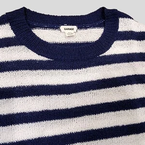 Women's Knit Crew Neck 3/4 Sleeve Navy Blue & White Pullover Top Size PS - Bild 1 von 11