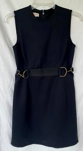 MICHAEL KORS..LITTLE BLACK..WOOL..DRESS..BRASS TRIM..ITALY..NWOT..8 - Picture 1 of 4