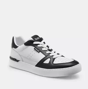 Coach Men’s Clip Court Low Top Sneaker. Color Optic White/Black Size 13D CP781 - Picture 1 of 7