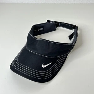Nike Visor Hat Adjustable One Size Black Dri Fit Lightweight Swoosh Logo Adult - Picture 1 of 10
