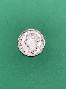 1890 H Hong Kong Silver 5 Cents (A0588) - Picture 1 of 4