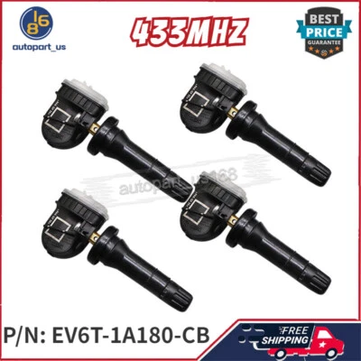 NEW 4X Tire Pressure Sensor For Ford F-150 Fiesta Focus Ranger TPMS EV6T1A180CB - Image 1 of 4
