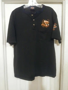 Camisa Motor Harley-Davidson Cycles para hombre algodón estampado negro manga corta talla grande - Imagen 1 de 9