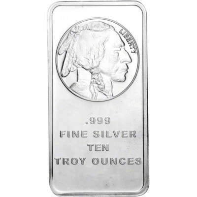 10 oz. Barra de plata SilverTowne - diseño Buffalo - 999 fina Foto 1 de 3