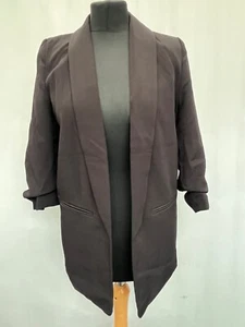 Women's UK 6 Black Polyester Blend Open Jacket - Picture 1 of 11