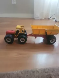 Vintage JOUSTRA Made in France Tractor And Trailer 1970 Digger Dans - Picture 1 of 5