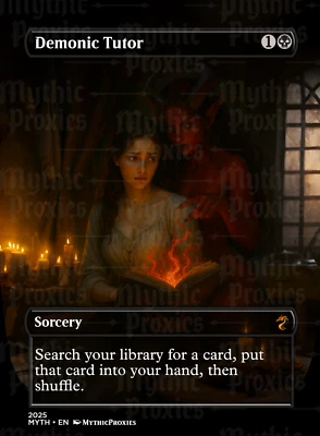 Demonic Tutor Borderless High Quality Altered Art Custom Card - Image 1 of 4