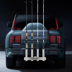 4 Tubes Stainless Steel Fishing Rod Holder Bracket Pod Pole Rack for Cars Trucks - Picture 1 of 24