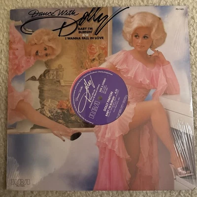 Dolly Parton's Baby I'm Burnin' I Wanna Fall In Love Pink vinyl 12” Sealed Dance - Image 1 of 2