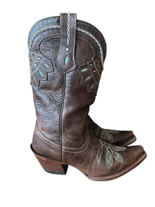 Botas vaqueras occidentales Tony Lama para mujer VF6015 Rancho marrón punta corta talla 6,5B - Imagen 1 de 13