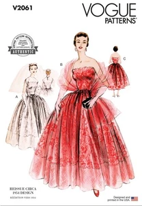 Schnittmuster Abendkleid Vintage 50er Jahre Vogue v2061 34-42/44-52 - Bild 1 von 15